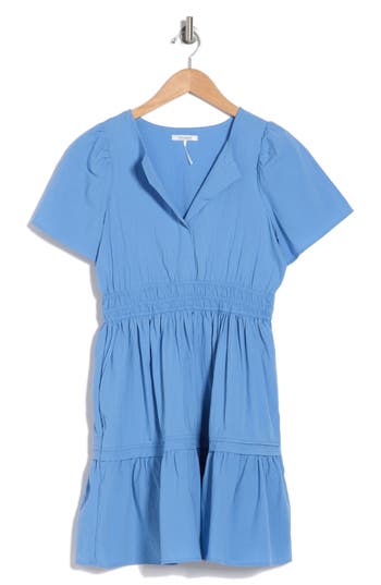 Stitchdrop Short Sleeve Dress In Marine Blue