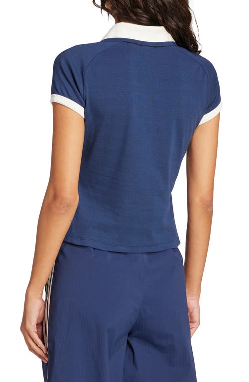 Adidas Originals Adidas Trefoil Logo Stretch Cotton Piqué Polo In Blue