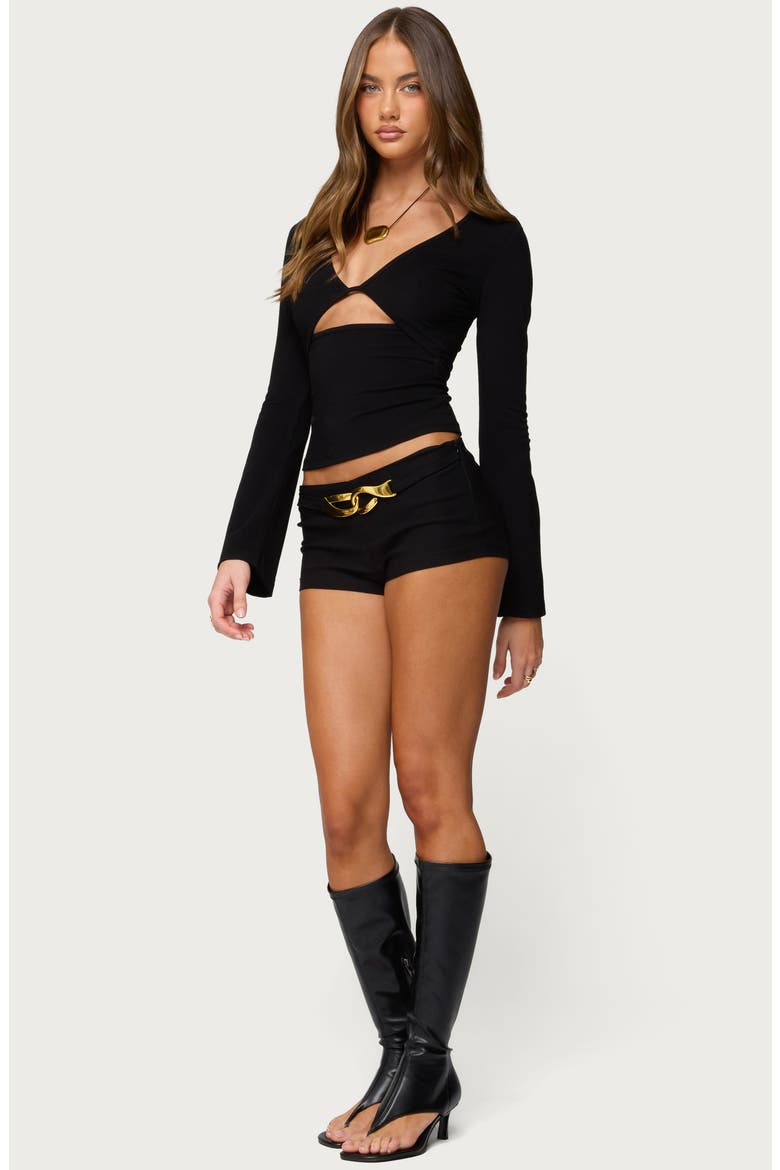 Kailee Cutout Crop Top, Alternate, color, BLACK