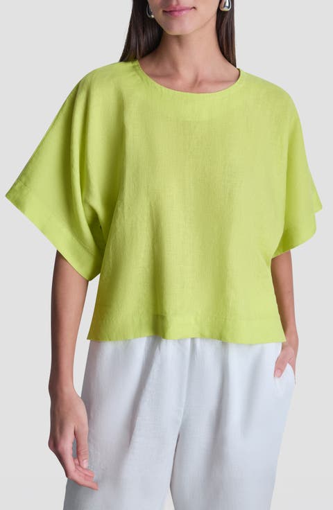 Drop Shoulder Boxy Linen Top