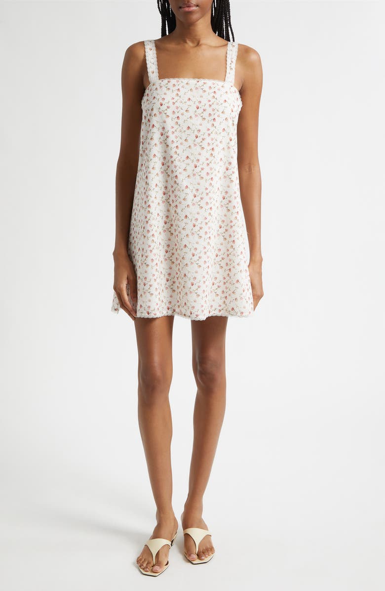 POSSE Charlotte Ditsy Floral Mini Shift Dress, Main, color, Watercolour Floral