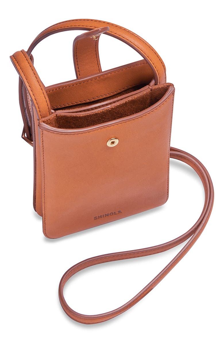 Shinola Bixby Leather Phone Crossbody Bag, Alternate, color, Rust