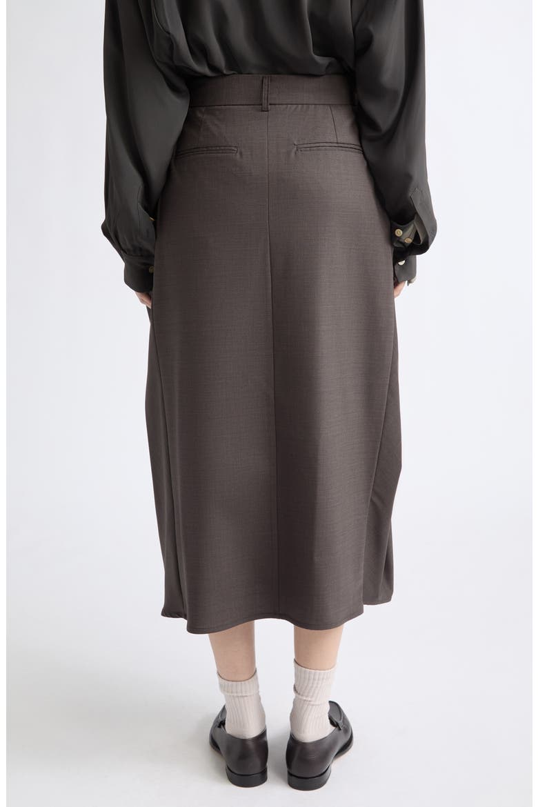 Folded Belt Midi Skirt, Alternate, color, DARK BROWN MLANGE