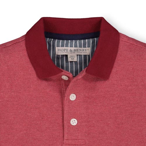Hope & Henry Baby Boys' Organic Pique Polo, Infant In Dark Red Heather