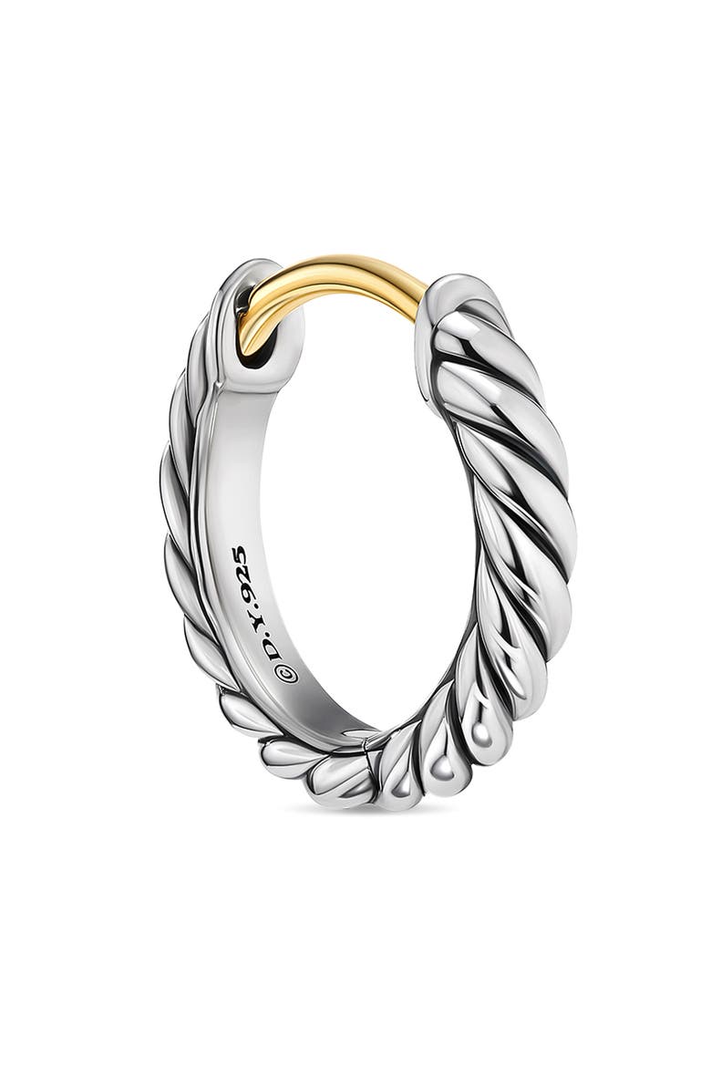 Sculpted Cable Micro Huggie Hoop Earrings in Sterling Silver, 12mm, Alternate, color, STERLING SILVER