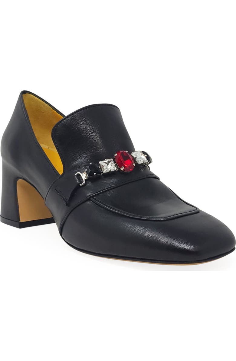 Madison Maison Heel Jewel loafer, Alternate, color, Black