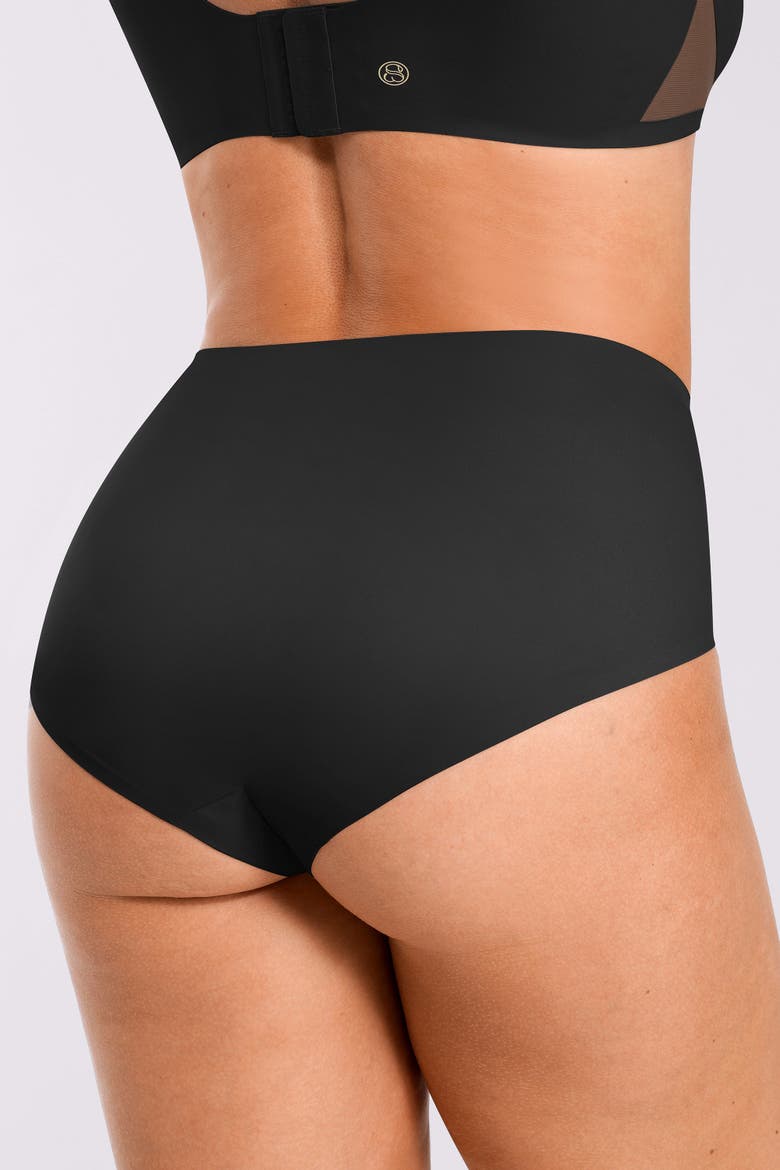 Curve Code Contour Comfy Smoothing Brief, Alternate, color, Black
