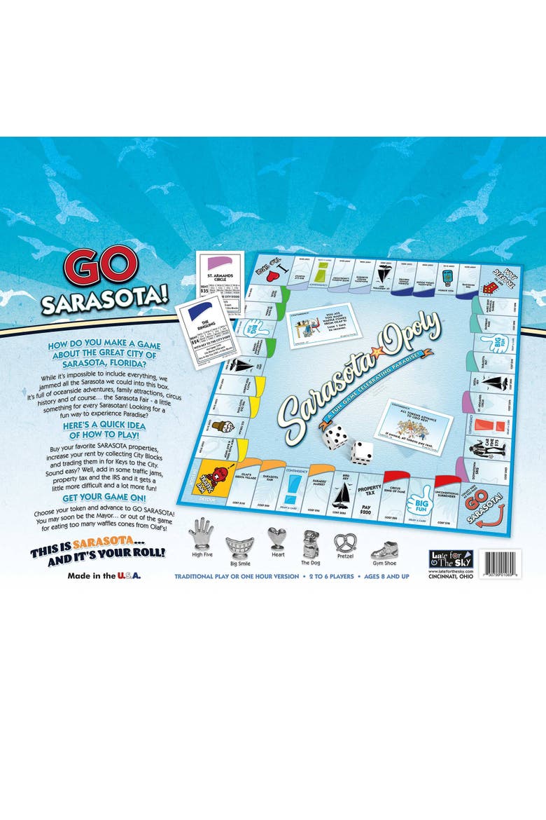 Sarasota Opoly Board Game, Alternate, color, Multicolored