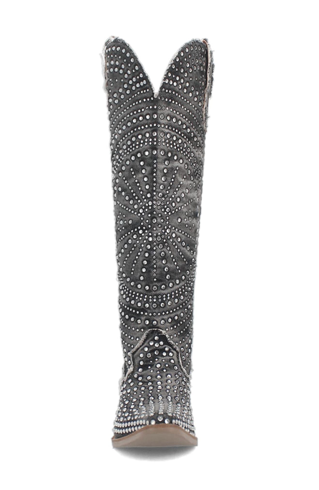 Dingo Honkeytonk Honey Knee High Denim Boot, Alternate, color, 