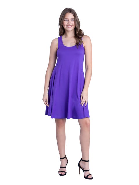 Petites Sleeveless A-Line Fit and Flare Skater Dress