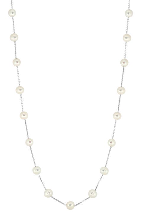Sterling Silver Cultured Pearl Necklace