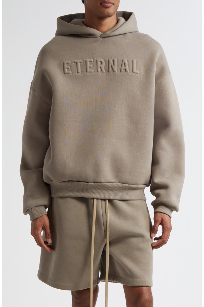 Eternal Embossed Logo Hoodie, Main, color, DUSTY BEIGE