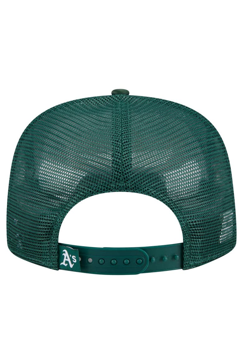 Men's New Era Green Athletics Retro Satin Script Golfer Adjustable Hat, Alternate, color, Green