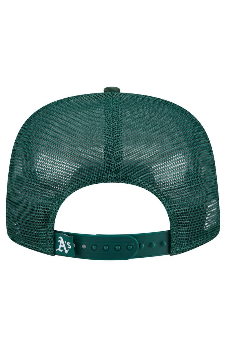 New Era Men's New Era Green Athletics Retro Satin Script Golfer Adjustable Hat, Alternate, color, Green