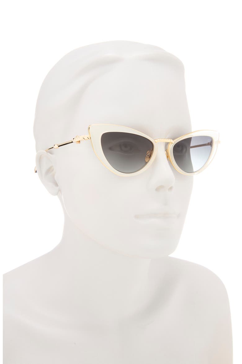 50mm Gradient Cat Eye Sunglasses, Alternate, color, WHITE GOLD GREY