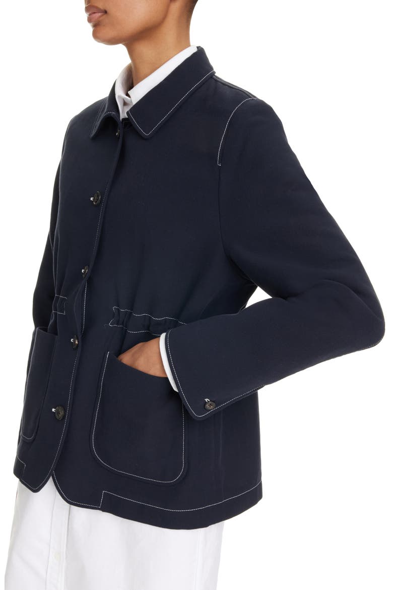 Patch Pocket Cotton Blend Hopsack Jacket, Alternate, color, NAVY