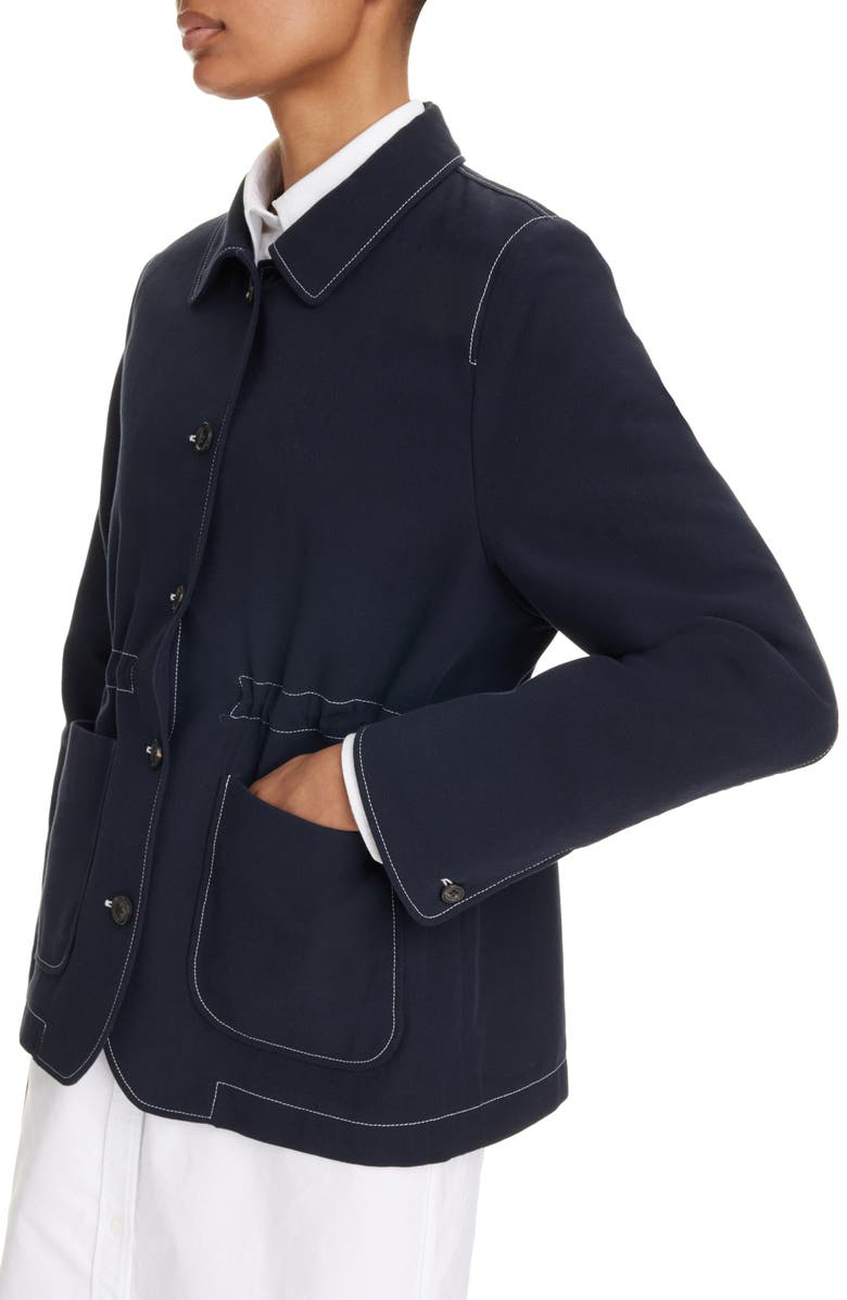 Thom Browne Patch Pocket Cotton Blend Hopsack Jacket, Alternate, color,