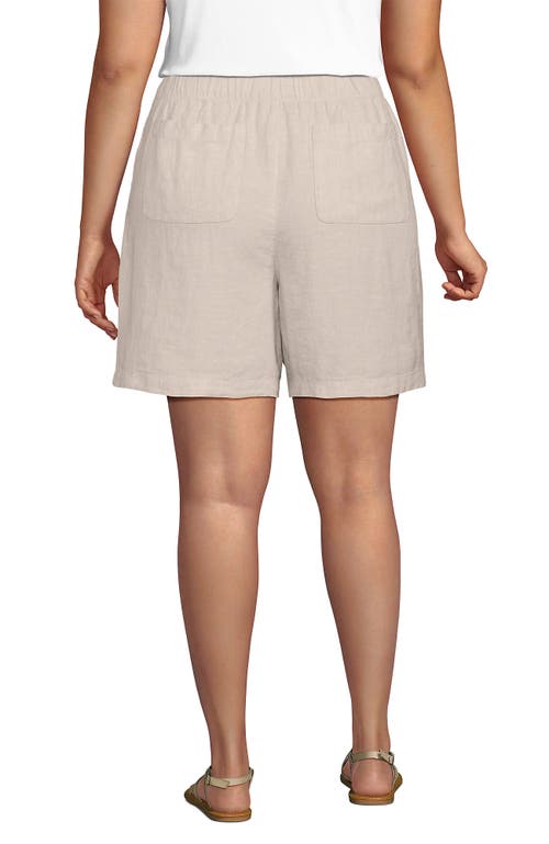 LANDS' END LANDS' END LINEN HIGH RISE PULL ON 7" SHORTS