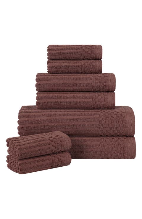 Soho 8-Piece Rib Cotton Bath Towel Set
