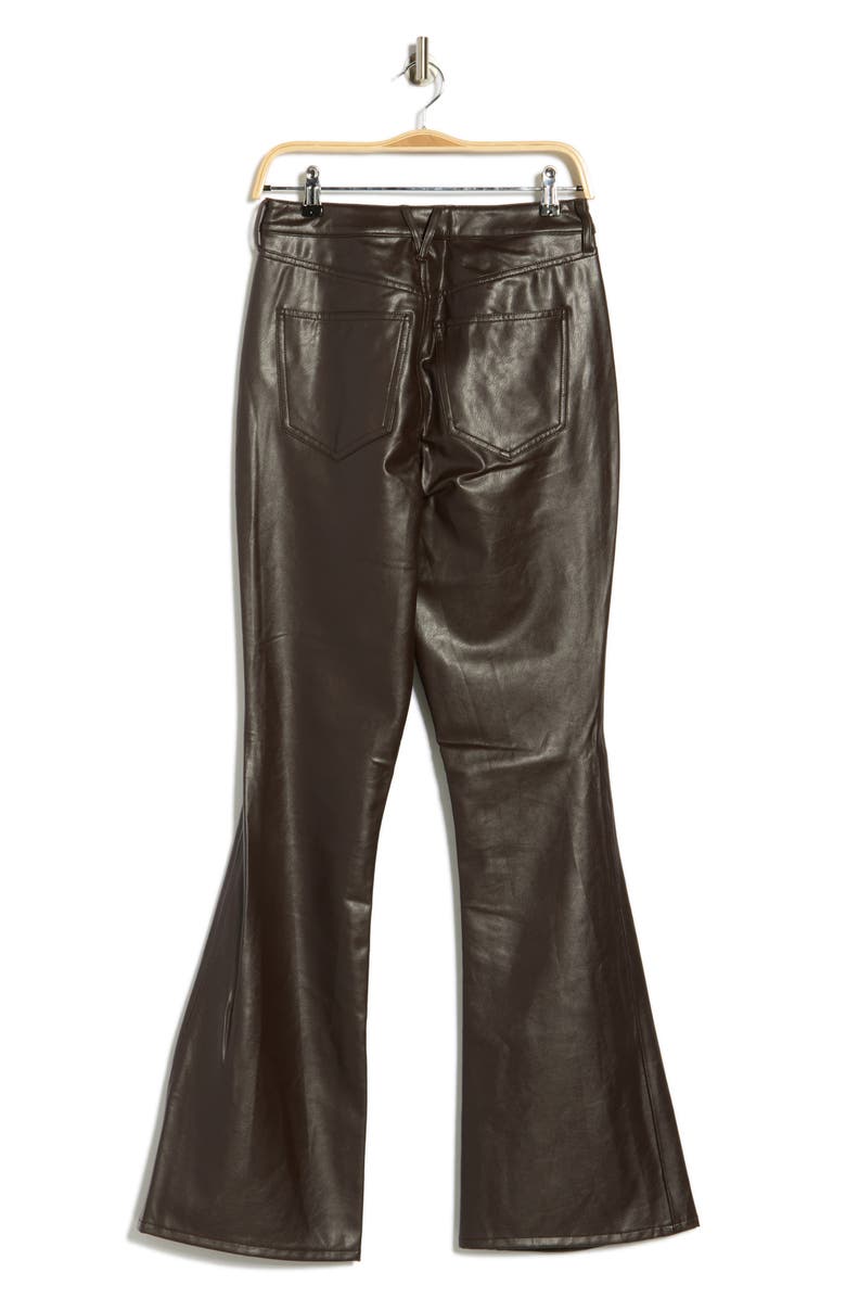 Veronica Beard Beverly Faux Leather High Rise Skinny Flare Leg Pants, Alternate, color, Dark Chocolate