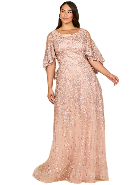 Cape Sleeve Mother's Gown