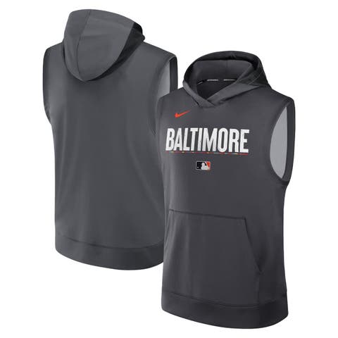 Men's Nike Anthracite Baltimore Orioles Authentic Collection City Connect Performance Sleeveless Pullover Hoodie