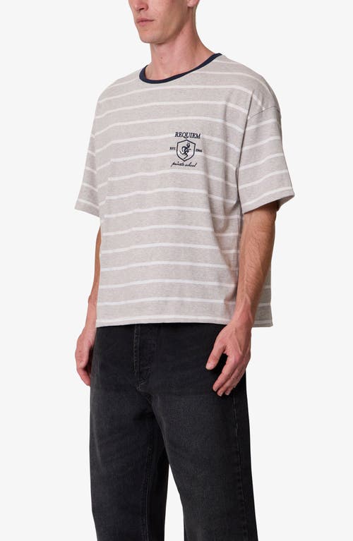 Mnml Striped Ringer T-shirt In Grey/ White