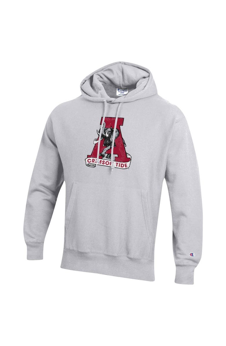 Champion Men's Champion Heathered Gray Alabama Crimson Tide Vault Logo Reverse Weave Pullover Hoodie, Alternate, color,