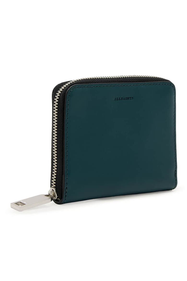Lena Hex Leather Zip Wallet, Alternate, color, EMERALD GREEN