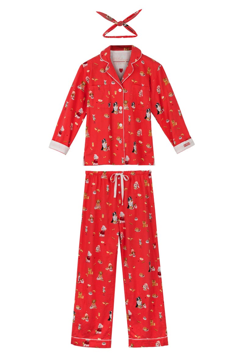 Flannel Pajamas, Alternate, color, DARK CORAL