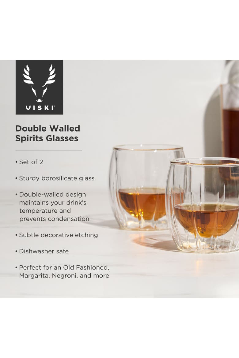 Double Walled Spirits Glasses Set of 2, Alternate, color, Clear