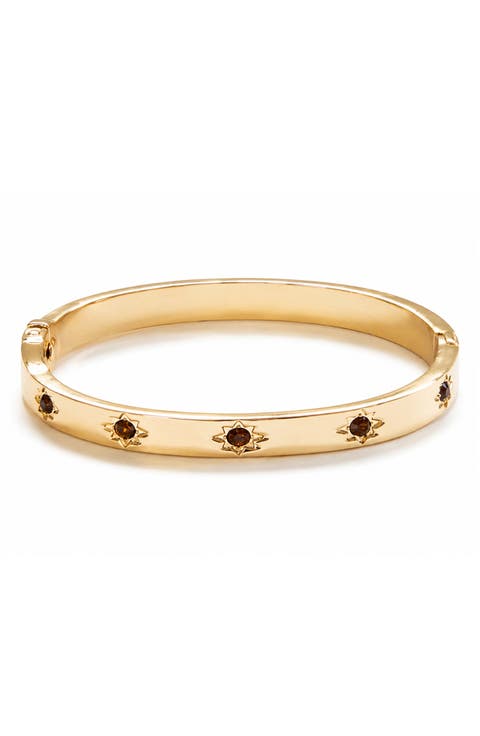 Luna Starburst Hinged Bangle