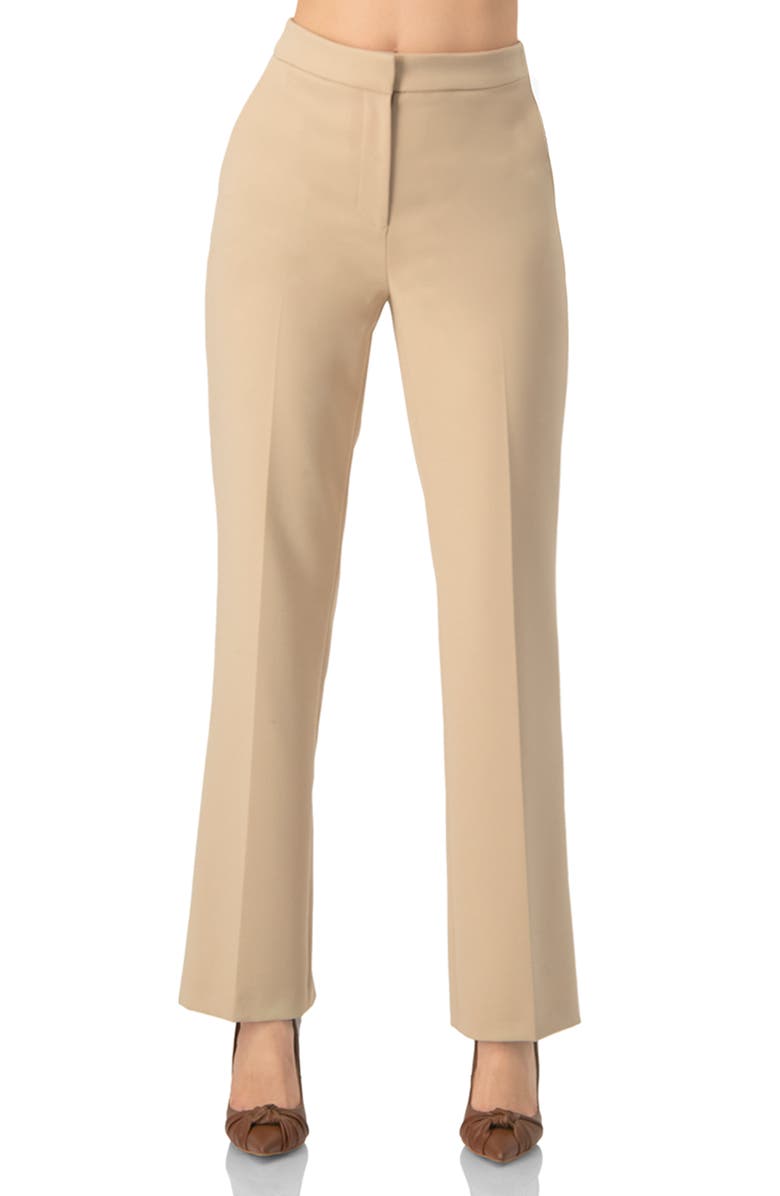 IVONNE Beige Tailored Trousers, Main, color, Beige