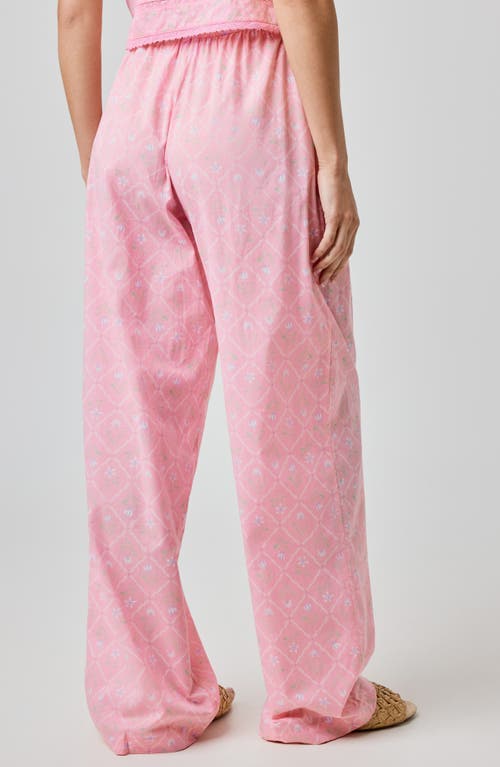 Florence By Mills Lace Trim Wide Leg Cotton Pants In Multi