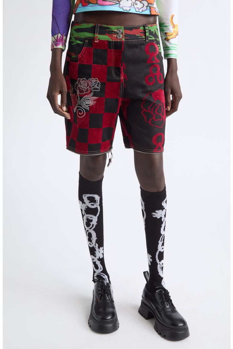 Bevo Patchwork Jeans, Alternate, color, BLACK MULTI