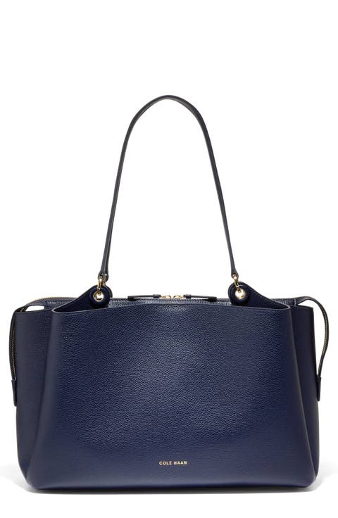 バッグ Workers Leather Handle Tote Bag Navy WORKERS Leather Handle Tote Bag (navy - size M) – 2 old souls