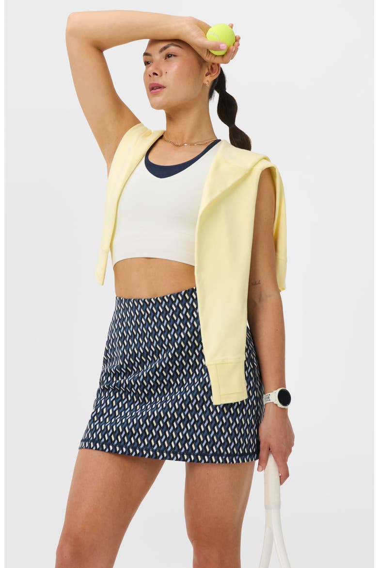 Power Printed Tennis Skort, Alternate, color, BLUE LINKED GEO PRINT