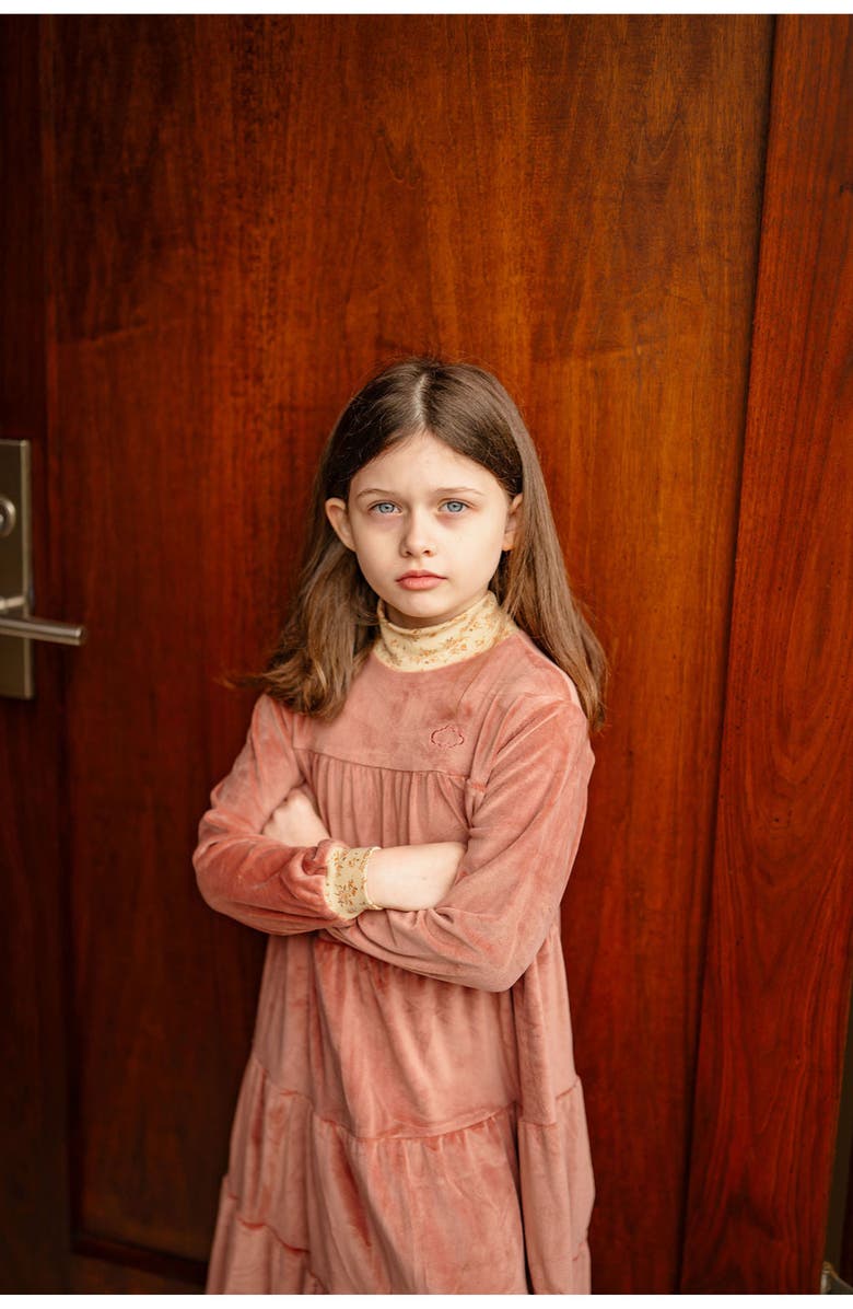 Pouf Velour Robe, Alternate, color, Pink