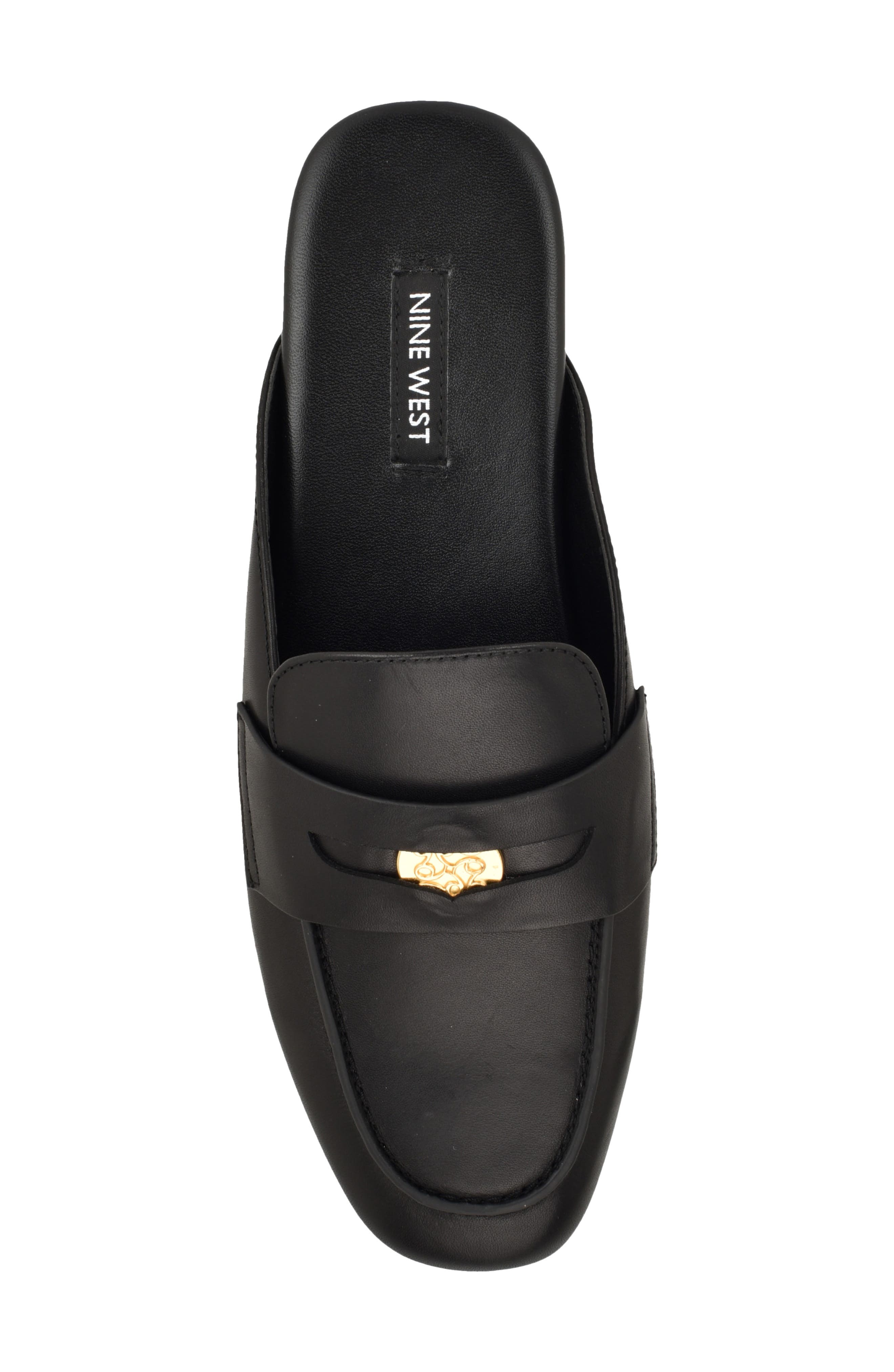 Nine West Evans Penny Loafer Mule, Alternate, color, Black