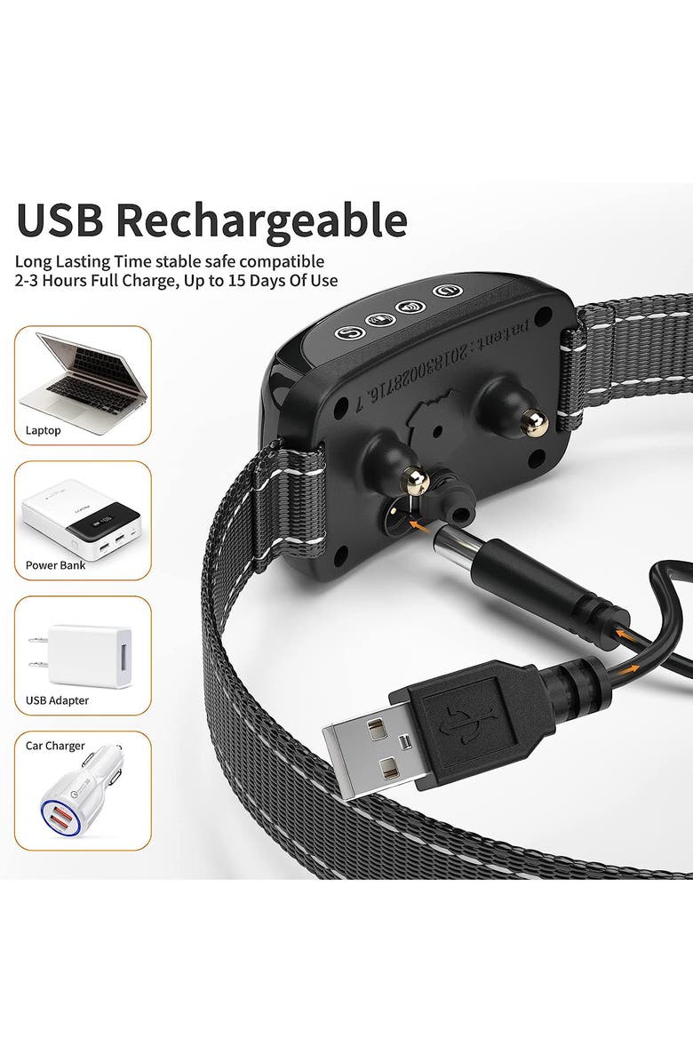 PET LIFE Woofade 3-Level Sensitivity of Tone and Vibration Anti-Bark Dog Collar, Alternate, color, 