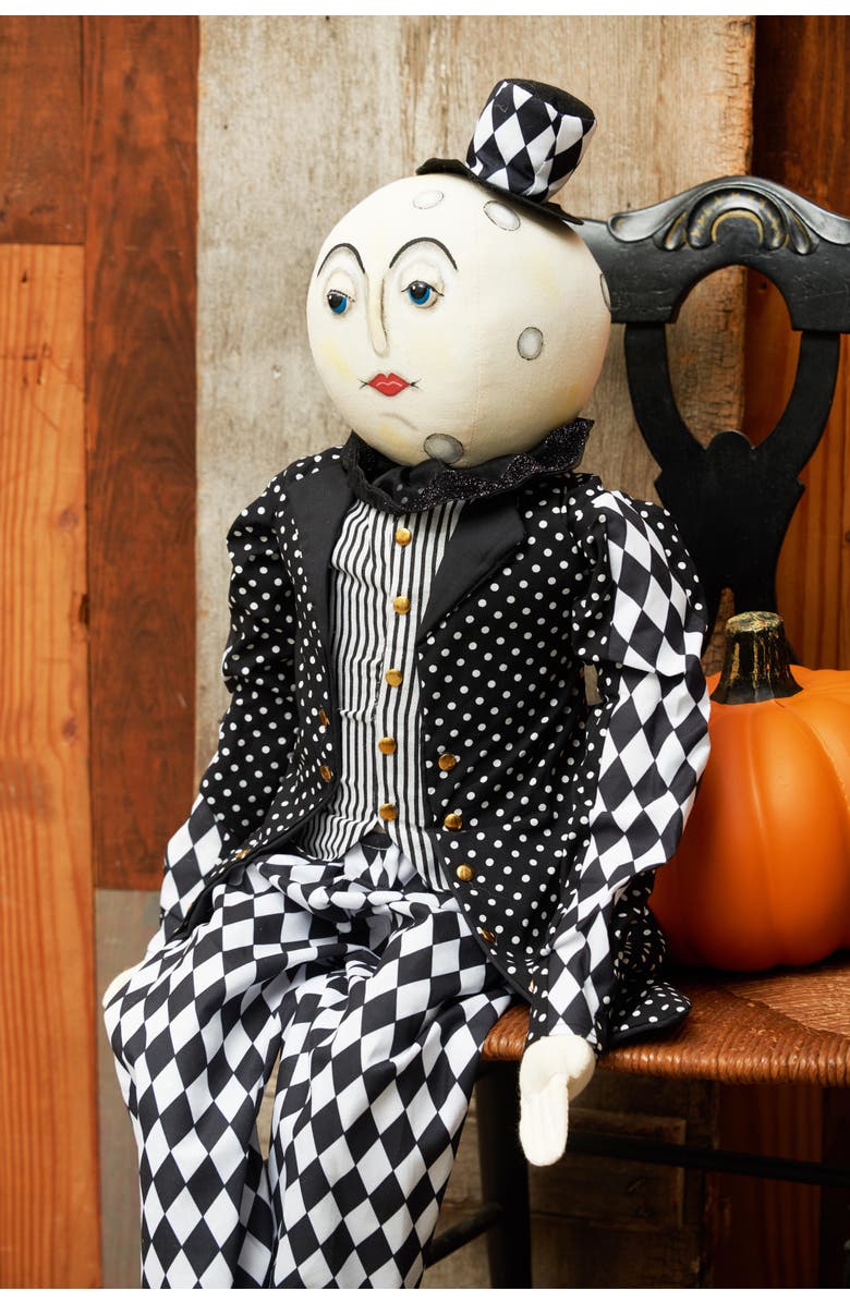 Gallerie II Aruna Moon in Suit & Top Hat Joe Spencer Gathered Traditions Soft Art Doll Fall Halloween Autumn Harvest Figure Figurine, Alternate, color, Black
