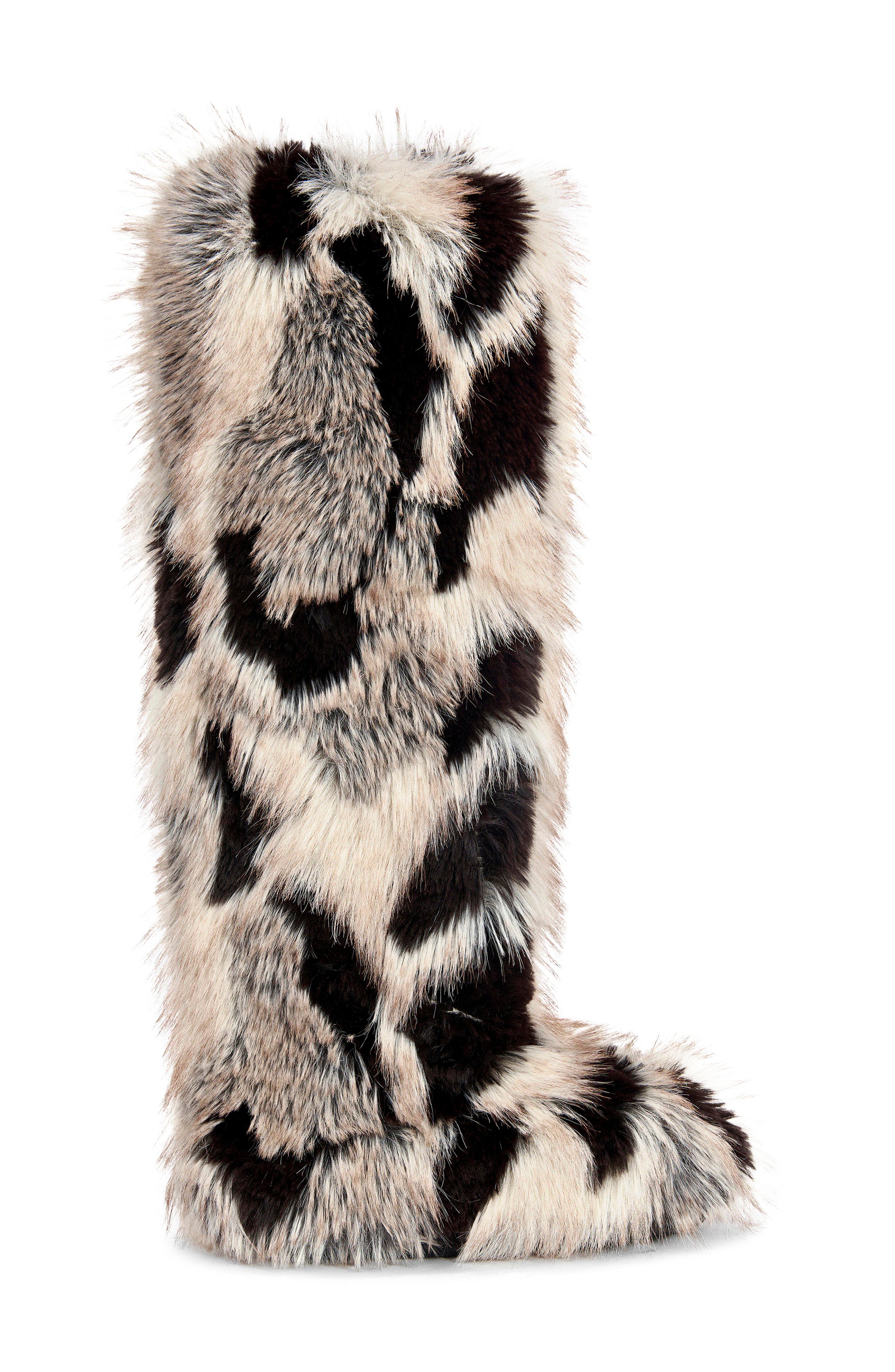 Shiver Faux Fur Tall Boot, Alternate, color, BROWN MULTI