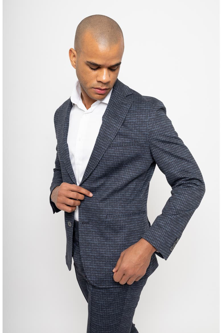 Jacob Sport Check Slim Fit Suit, Alternate, color, NAVY