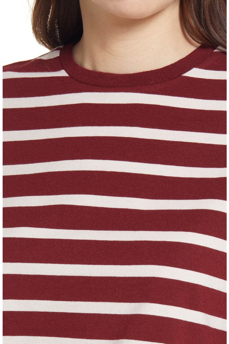 Stripe Long Sleeve T-Shirt, Alternate, color, RED SYRAH- IVORY LANI STRIPE