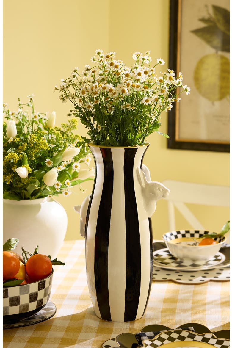 Courtly Rabbit Vase, Alternate, color, BLACK