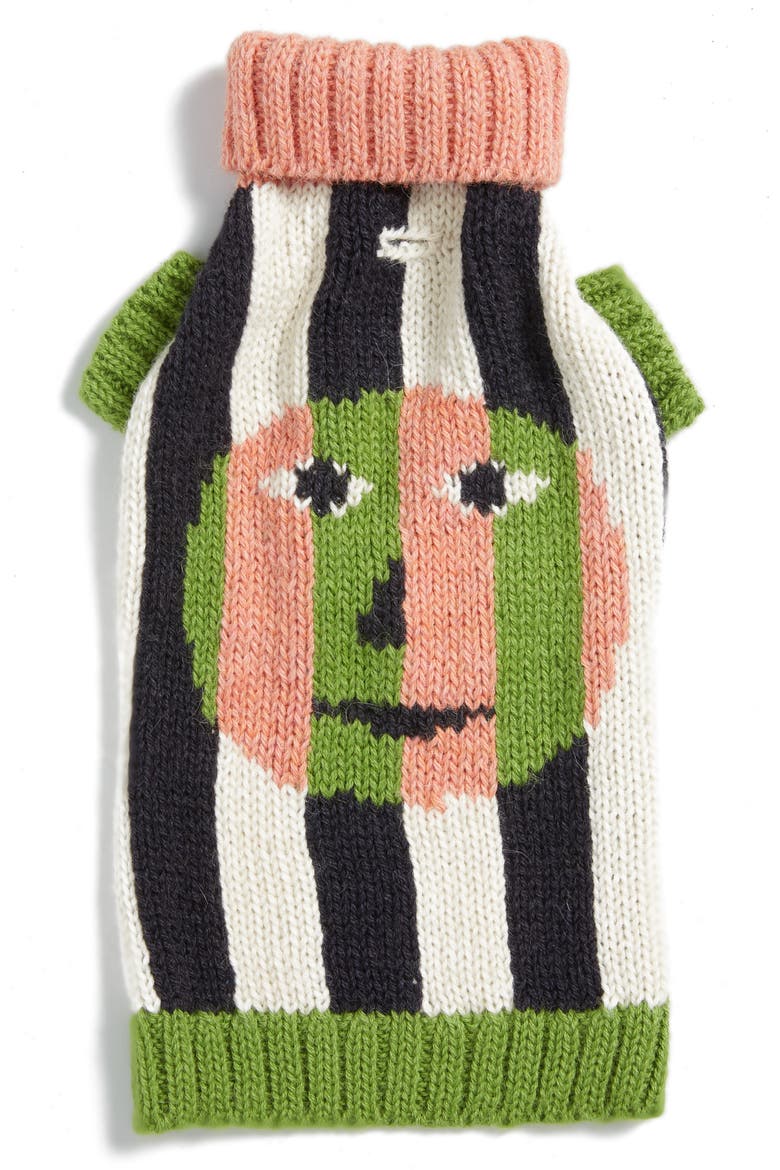 Face Dog Sweater, Main, color, PINK/ GREEN/ BLUE