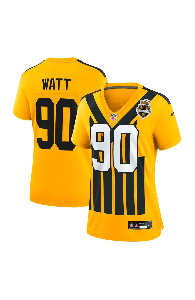 Nike Women's Nike T.J. Watt Gold Pittsburgh Steelers Alternate 1933 Throwback Game Jersey, Alternate, color, Gold