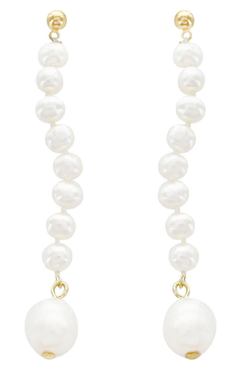 Panacea Freshwater Pearl Linear Drop Earrings, Main, color, 