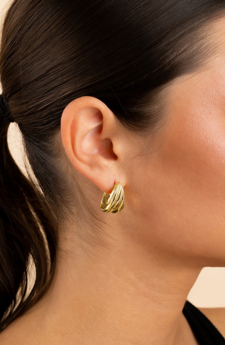 Sterling Forever Anouk Twist Hoop Earrings, Alternate, color, Gold