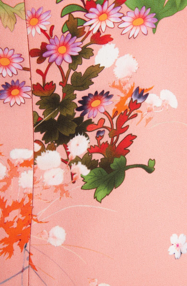 Givenchy Gathered Neck Floral Print Crepe Dress, Alternate, color,